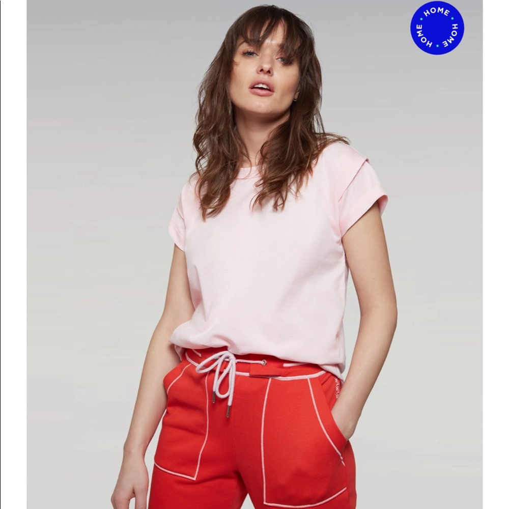 Wknd Nation Organic Cotton Power Tee in Pink